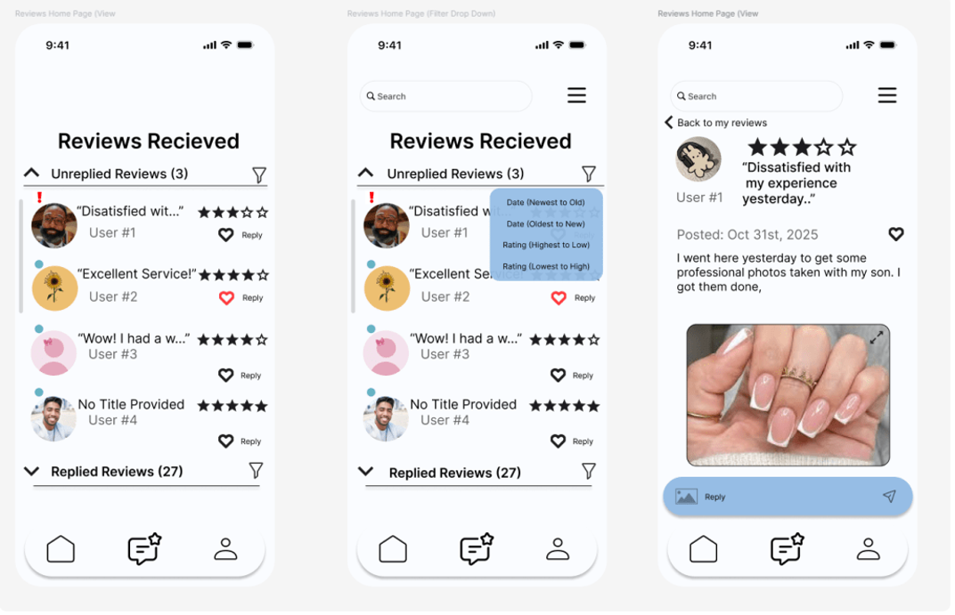 Student Business Discovery App Screens